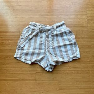 ✴️Striped Belted Cotton Paperbag Shorts✴️